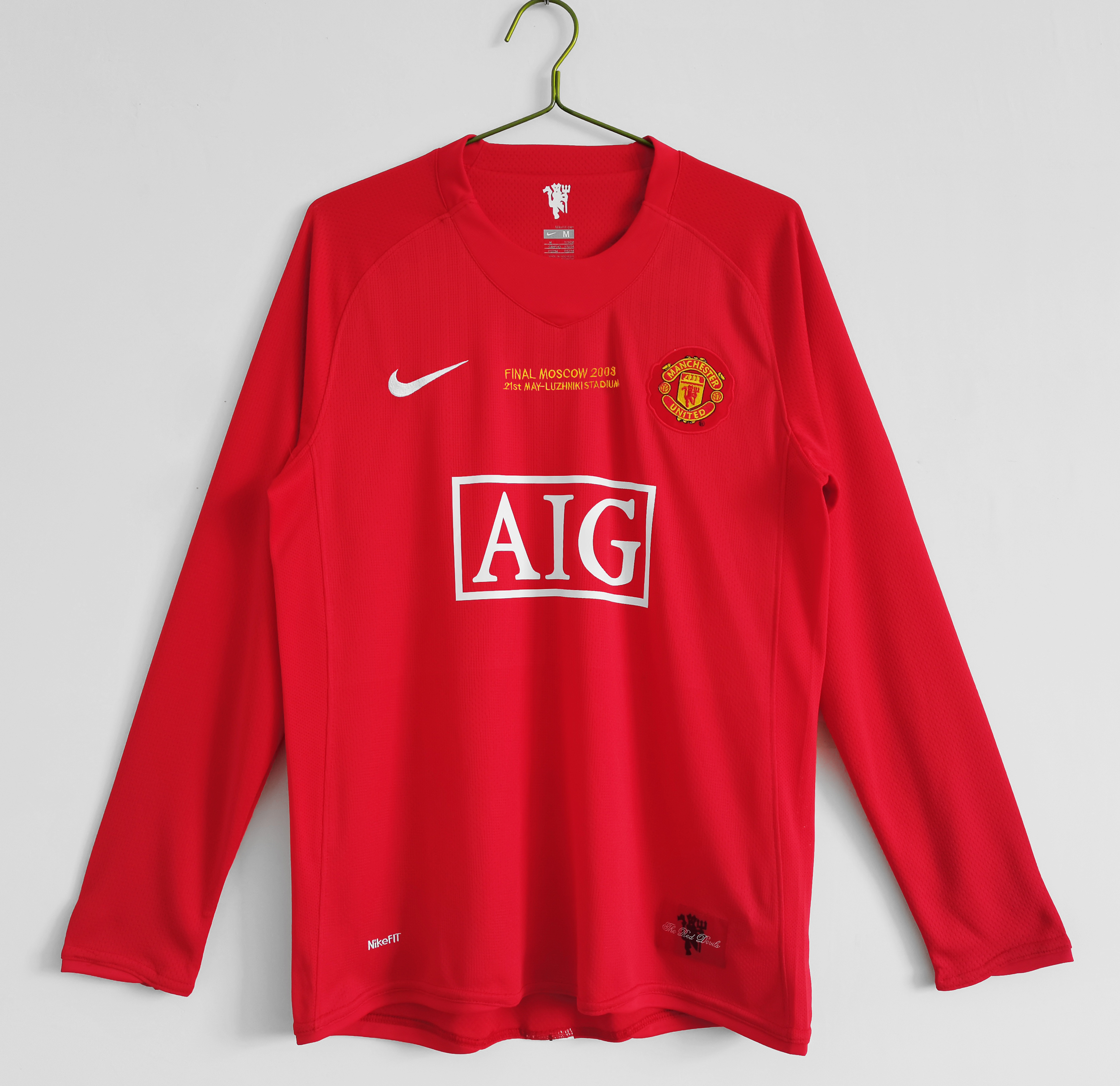 Retro Manchester United 07/08 Final Moscow Home Long Sleeve Red